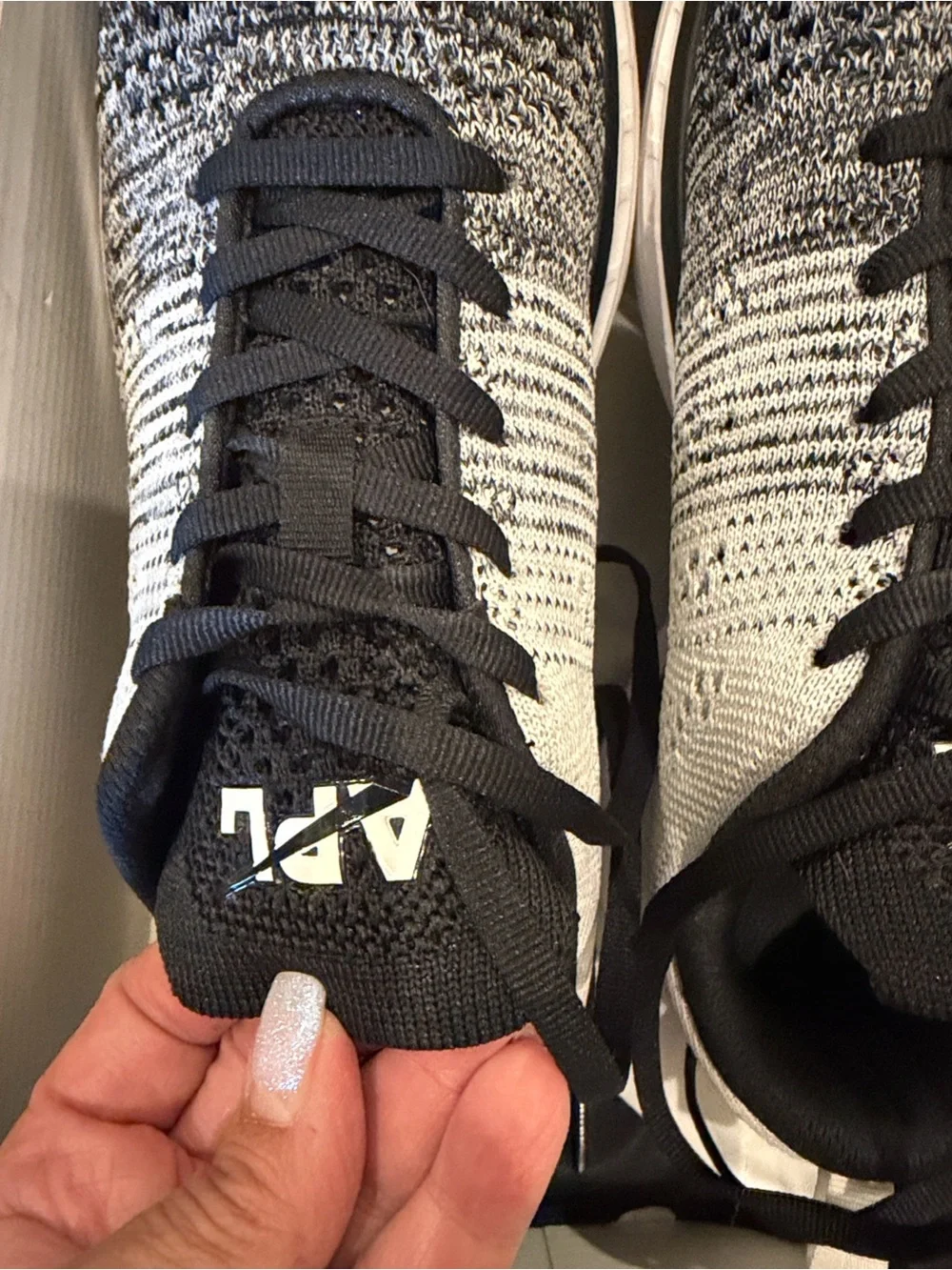 APL Womens TechLoom Pro Shoe Athletic Sneakers. Black, Grey & White .